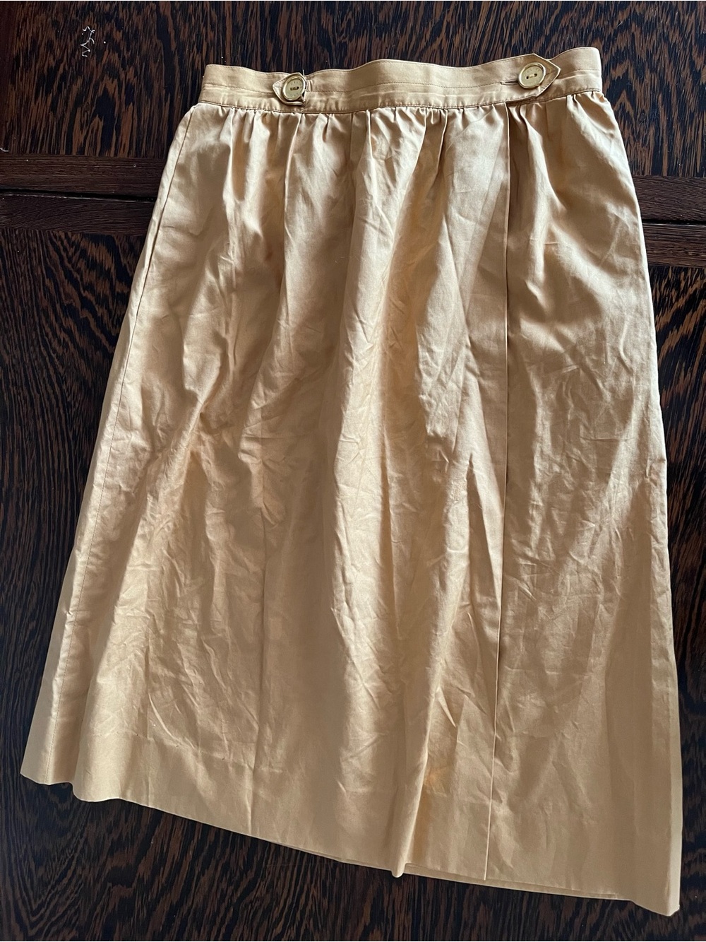 Celine Cream A-Line Button Waist Skirt